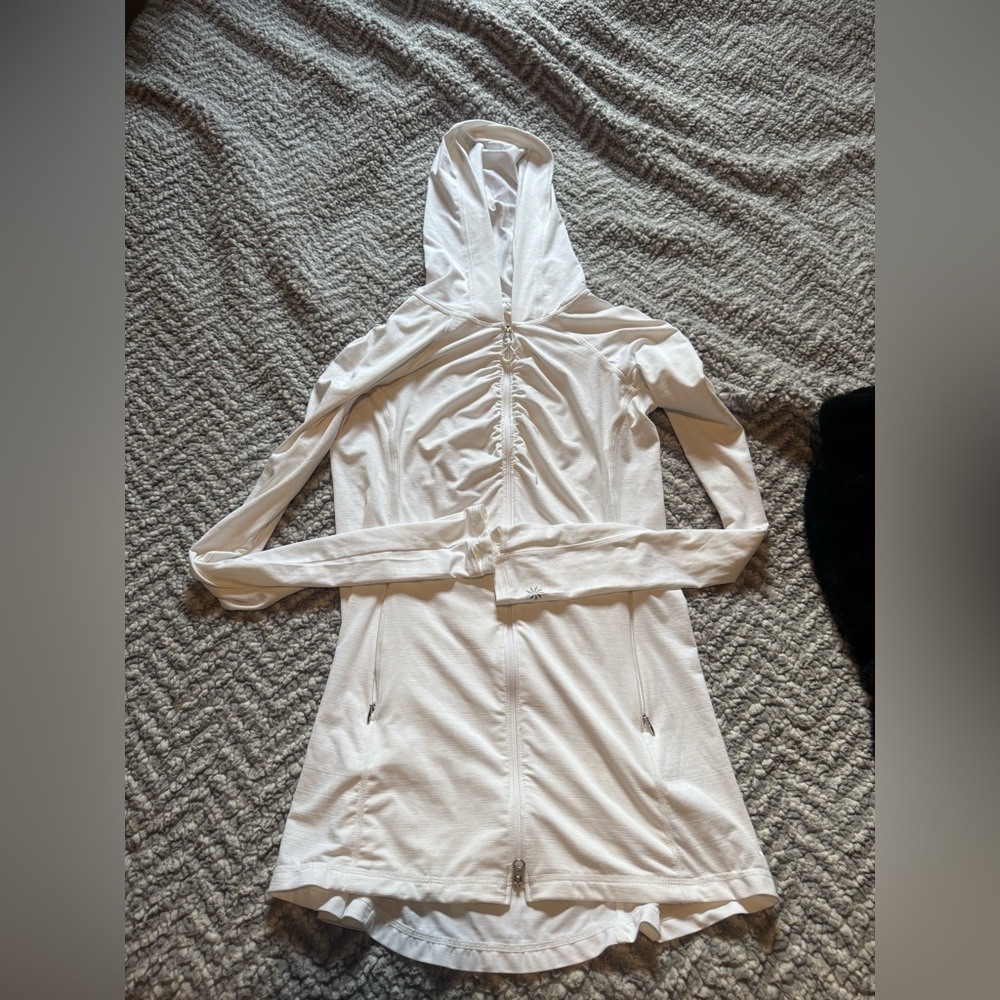 Women's White Hooded Lightweight Athleta Jacket